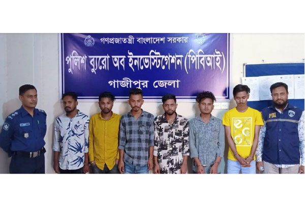 গাজীপুরে অপহৃত যুবক উদ্ধার; ৬ অপহরণকারী গ্রেফতার