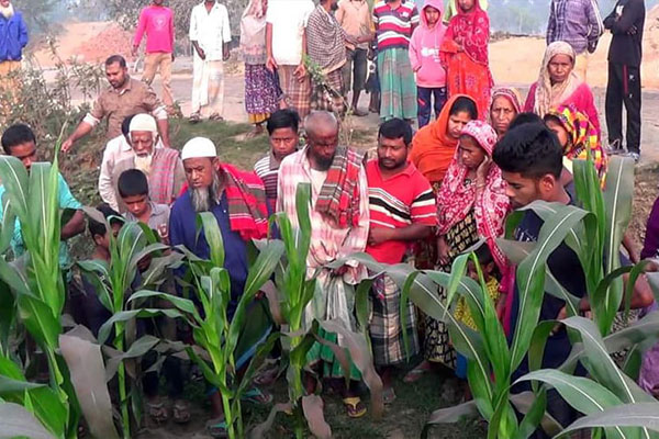 জয়পুরহাটে ভুট্টা ক্ষেতে যুবকের মরদেহ