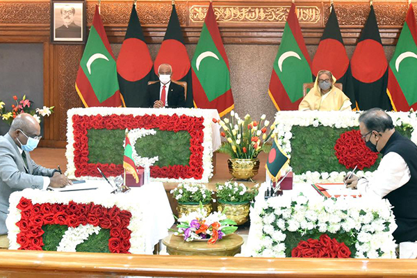 দ্বিপক্ষীয় বৈঠক; বাংলাদেশ-মালদ্বীপ ৪ সমঝোতা স্মারক সই