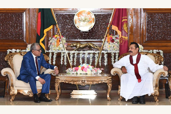 আর্থ-সামাজিক উন্নয়নে বাংলাদেশ ও শ্রীলঙ্কার মধ্যে অভিজ্ঞতা বিনিময়ের ওপর রাজাপাকসের গুরুত্বারোপ

