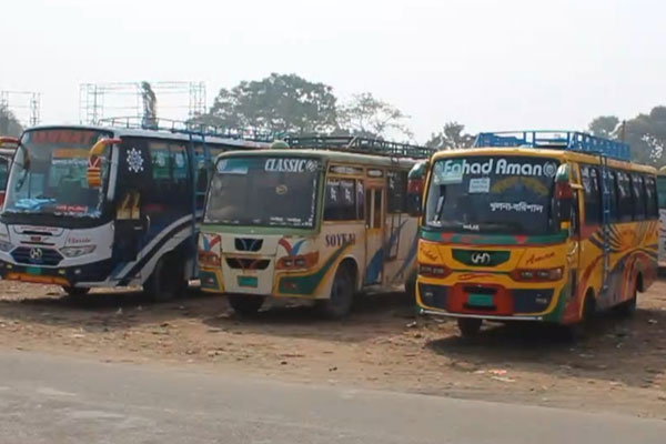 ঝালকাঠির ৮ রুটে অনির্দিষ্টকালের বাস ধর্মঘট