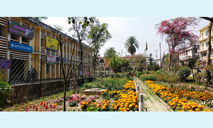 বাহারী ফুলে রঙিন বিএম কলেজ ক্যাম্পাস 
