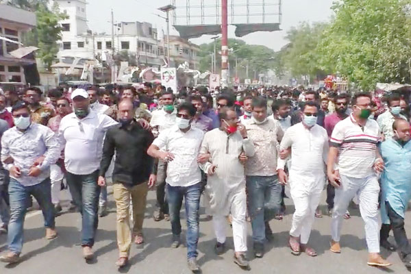 ঝিনাইদহে হরতালবিরোধী মিছিল

