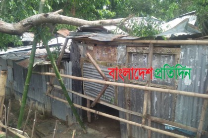 মৌলভীবাজারে কালবৈশাখী ঝড়ে শতাধিক ঘর লণ্ডভণ্ড 