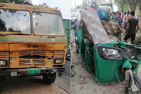 রাজশাহীতে ট্রাক-সিএনজি সংঘর্ষে নিহত ৩