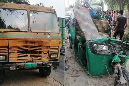 রাজশাহীতে ট্রাক-সিএনজি সংঘর্ষে নিহত ৩