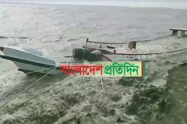 কালবৈশাখী ঝড়ে লঞ্চ ও পাথরবাহী ভলগেট ডুবি