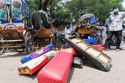সিলেটে কঠোর পুলিশ, ছাড় পায়নি রিকশাও