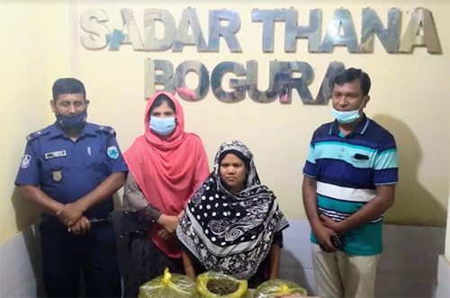 বগুড়ায় ৩ কেজি গাঁজাসহ নারী মাদক ব্যবসায়ী গ্রেফতার