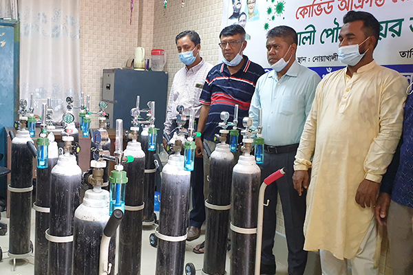 নোয়াখালীতে করোনা রোগীদের সেবায় অক্সিজেন ব্যাংক চালু