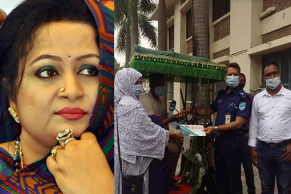 সংসার চালাতে দুটি অসহায় পরিবারকে অটোরিকশা দিলেন লিপি ওসমান