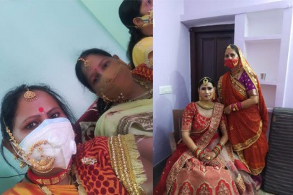 বিয়ে বাড়িতে মাস্কের ওপর নথ, নতুন স্টাইল ইন্টারনেটে ভাইরাল