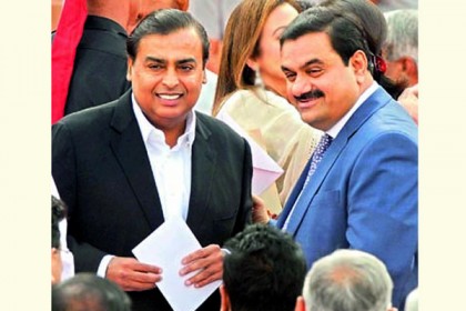 এশিয়ার শীর্ষ ধনী ভারতের আম্বানি ও আদানি