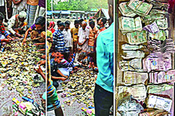 বনপাড়ায় পাওয়া গেল বস্তাভর্তি টাকা