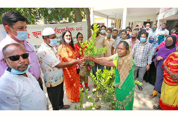 পরিবেশ দিবস উপলক্ষে বগুড়ায় গাছ বিতরণ

