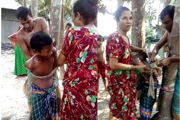 চুরির অপবাদে শিশুকে গাছে বেঁধে নির্যাতন করলো ডাকাতের স্ত্রী-সন্তান!