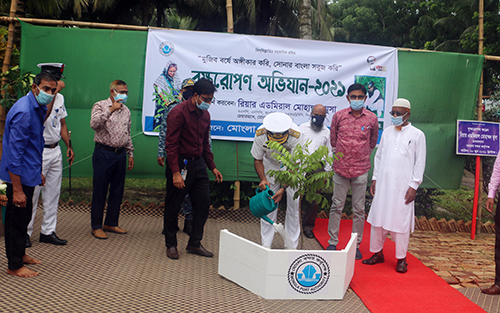 মোংলা বন্দরে বৃক্ষরোপণ অভিযান শুরু