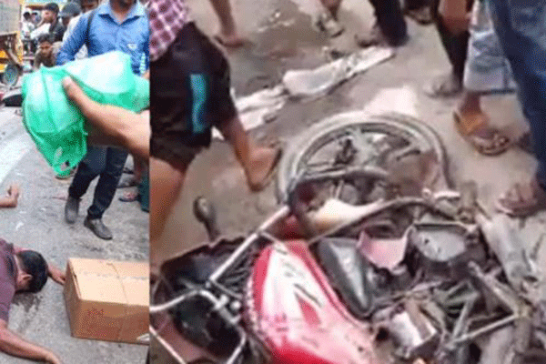 বরিশালে ট্রাক চাপায় দুই মোটরসাইকেল আরোহী নিহত