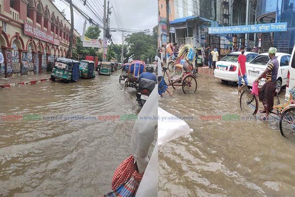 সকালের বৃষ্টিতে প্লাবিত কুমিল্লা নগরী, দিনভর দুর্ভোগ