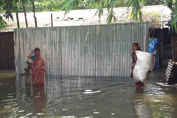 গঙ্গাচড়ায় পানিবন্দী মানুষের দুর্ভোগ কমেনি