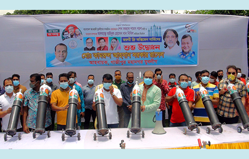 গাজীপুরে যুবলীগের উদ্যোগে করোনা রোগীর জন্য 'ফ্রি অক্সিজেন সার্ভিস' উদ্বোধন
