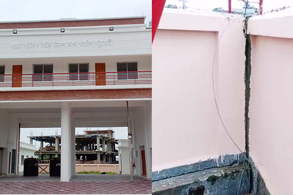 
গলাচিপা ফায়ার সার্ভিস স্টেশন ভবন হস্তান্তরের পূর্বেই দেয়ালে ফাটল