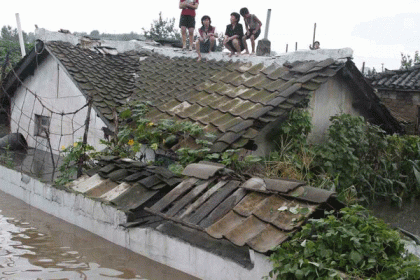 উত্তর কোরিয়ায় প্রবল বন্যায় ভেসে গেছে ১১০০ বাড়ী-ঘর