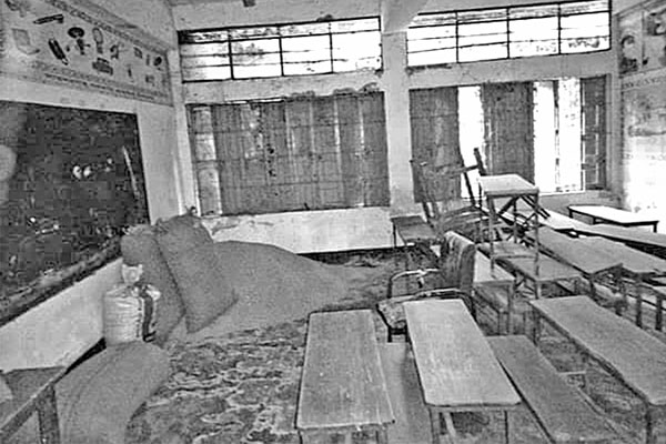 প্রাথমিক বিদ্যালয়ের ক্লাসরুম এখন ধানের গোডাউন!