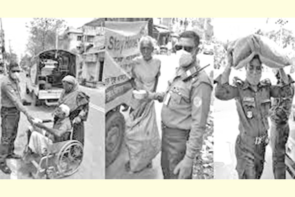 করোনাকালে মানবিক কার্যক্রমে পুলিশ