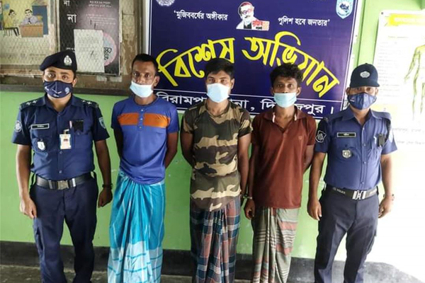 বিরামপুরে তিন মাদকসেবীর কারাদণ্ড