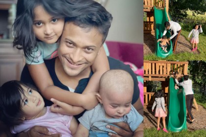 যুক্তরাষ্ট্রে স্ত্রী-সন্তানদের সঙ্গে যেমন কাটছে সাকিবের ছুটি