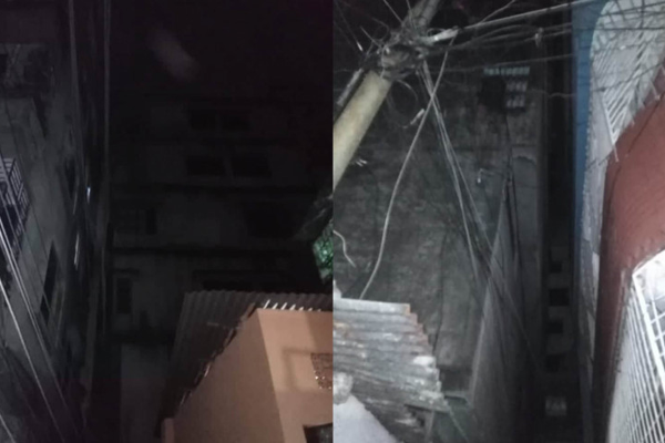 পুরান ঢাকায় হেলে পড়েছে ৬ তলা ভবন