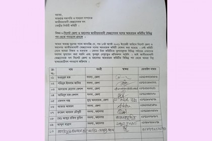 সিলেটে স্বেচ্ছাসেবক দলের ১১ নেতার পদত্যাগ