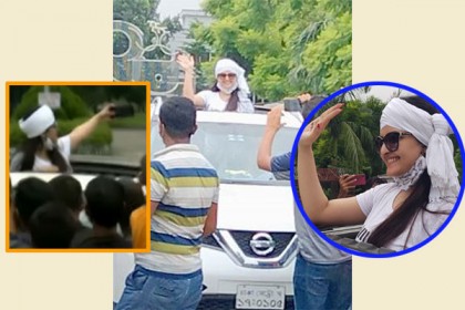 কারাফটকে হাত নেড়ে উচ্ছ্বাস প্রকাশ পরীমণির, তুললেন সেলফি