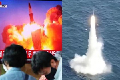 কয়েক ঘণ্টার ব্যবধানে পাল্টাপাল্টি ক্ষেপণাস্ত্রের পরীক্ষা চালাল ‍দুই কোরিয়া