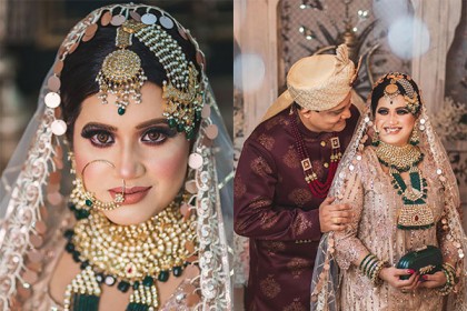 বধূবেশে নজর কাড়লেন ন্যান্সি