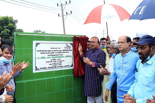 রাজশাহীতে দুই লেনের ফ্লাইওভার নির্মাণ কাজের ভিত্তিপ্রস্তর স্থাপন