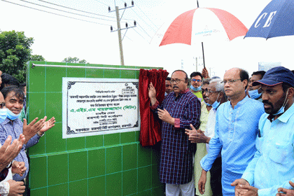 রাজশাহীতে দুই লেনের ফ্লাইওভার নির্মাণ কাজের ভিত্তিপ্রস্তর স্থাপন
