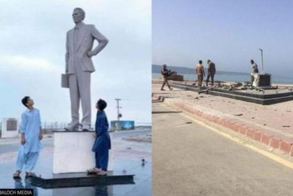 পাকিস্তানে গুঁড়িয়ে দেওয়া হল জিন্নাহর ভাস্কর্য