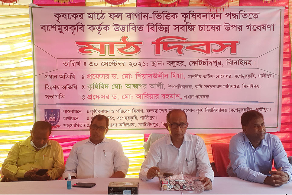 সবজি চাষের উপর গবেষণা বিষয়ক মাঠ দিবস অনুষ্ঠিত