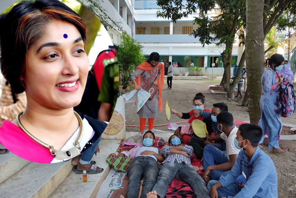 চুল কাটা সেই শিক্ষিকার স্থায়ী বহিষ্কারের দাবিতে বিক্ষোভ
