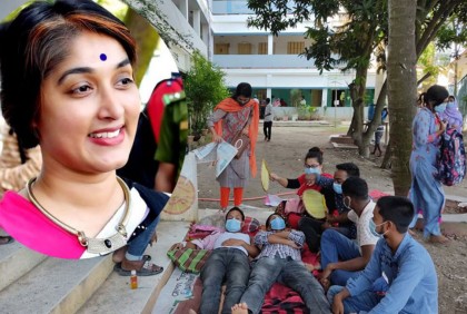 চুল কাটা সেই শিক্ষিকার স্থায়ী বহিষ্কারের দাবিতে বিক্ষোভ