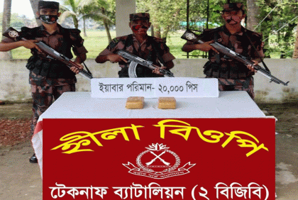 টেকনাফে ২০ হাজার পিস ইয়াবা উদ্ধার