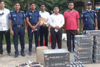 মুন্সিগঞ্জে ৭৪০ ক্যান বিয়ারসহ ৪২ মামলার আলামত ধ্বংস