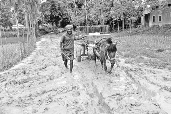 চার কিলোমিটার কাঁচা সড়কে চরম দুর্ভোগ