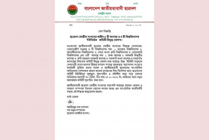 ছাত্রদলের ৪ বিশ্ববিদ্যালয় ও ৫ কলেজের কমিটি বিলুপ্ত