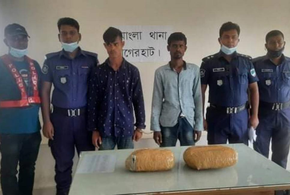 তিন কেজি গাঁজাসহ দুই মাদক ব্যবসায়ী আটক 