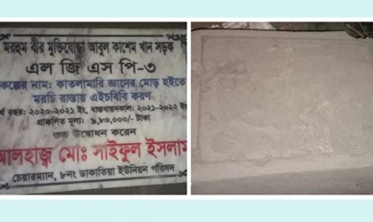 ভালুকায় মুক্তিযোদ্ধার নামে সড়কের নামফলক ভেঙে দিলো দুর্বৃত্তরা