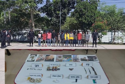 খুলনায় কিশোর গ্যাংয়ের ১৩ সদস্য আটক