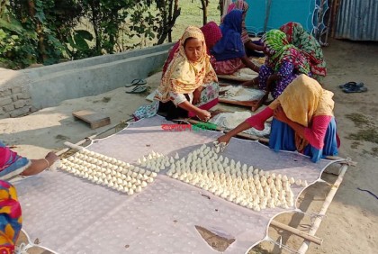 ঝিনাইদহে গৃহিণীরা কুমড়াবড়ি তৈরিতে ব্যস্ত 